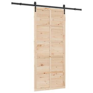 vidaXL Skyded&oslash;r Naturfarvet 100 x 208 cm Massivt fyrretr&aelig;