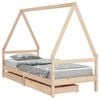 vidaXL sengeramme til juniorseng m. skuffer 90x190 cm massivt fyr