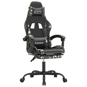vidaXL gamingstol med fodst&oslash;tte kunstl&aelig;der sort og camouflage