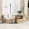 vidaXL Havesofa S&aelig;t med pude med opbevaring 7 pcs Beige Poly rattan