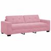 vidaXL Sofa 3 pcs Lyserød Linned-blandet stof