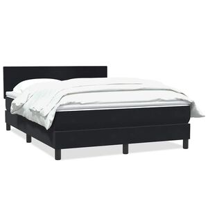 vidaXL kontinentalseng med madras 160x210 cm fl&oslash;jl sort