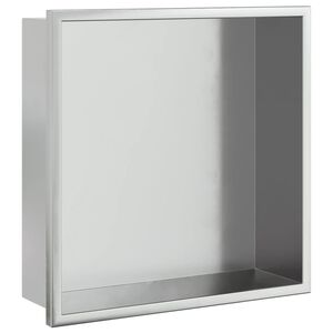 vidaXL brusehylde 32x32x9 cm rustfrit stil b&oslash;rstet s&oslash;lvfarve