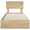 vidaXL Opbevaringsseng Sonoma eg 100 x 200 cm Konstrueret tr&aelig;