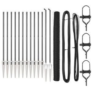 vidaXL Sekskantet hegn med stolpe 25 x 1,5 m PVC-belagt st&aring;l Gr&aring; Mesh