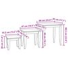 vidaXL Nesting sideborde 3 pcs Naturfarvet Massiv Mahogni