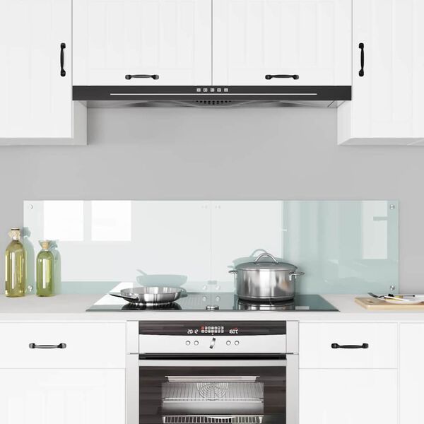 vidaXL Køkken bagvæg Hvid 80 x 40 cm hærdet glas