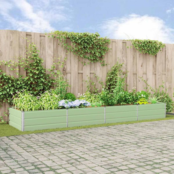 vidaXL Plantekasse Pastel Gr&oslash;n 195 x 100 x 45 cm Galvaniseret st&aring;l