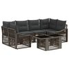 vidaXL Havesofa S&aelig;t 7 stk. Gr&aring; og M&oslash;rkegr&aring; polyrattan