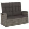 vidaXL haveb&aelig;nk med hynder 118 cm polyrattan gr&aring;