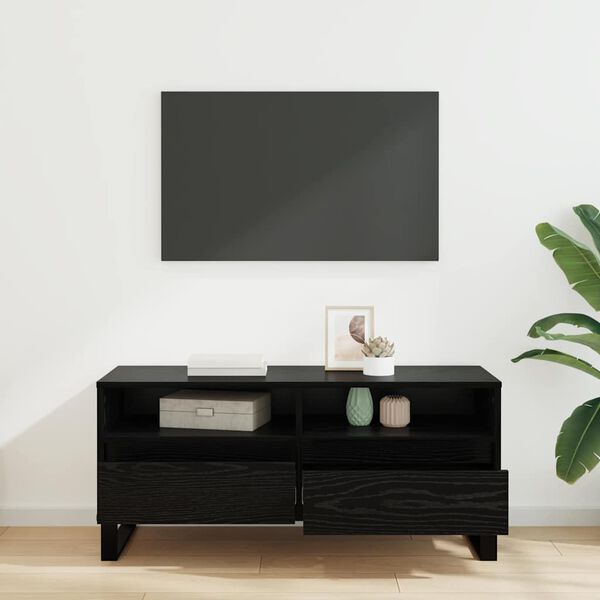 vidaXL TV-skab Sort eg 100 x 34,5 x 44,5 cm Ingeni&oslash;rt tr&aelig; og jern
