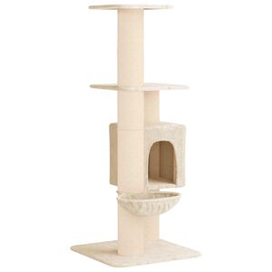 vidaXL Kattetr&aelig; med sisal klatreposter Cremefarvet 137 cm