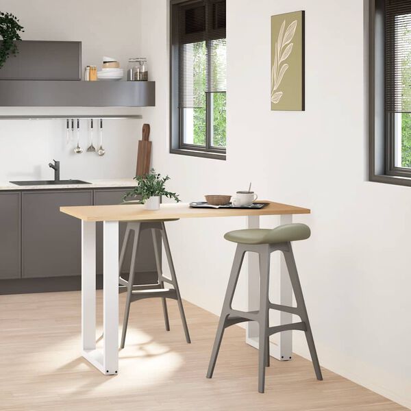 vidaXL barbordsben U-formet 2 stk. hvid 60x(90-91) cm st&aring;l