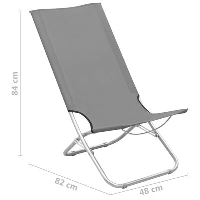 vidaXL foldbare strandstole 2 stk. stof grå