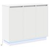 vidaXL LED Sideboard med hylde Hvid 90 x 32 x 75 cm Konstrueret træ
