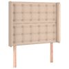 vidaXL sengegavl med kanter 93x16x118/128 cm kunstl&aelig;der cappuccino