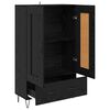 vidaXL Highboard med skuffe Sort eg 69,5 x 31 x 115 cm Konstrueret tr&aelig;