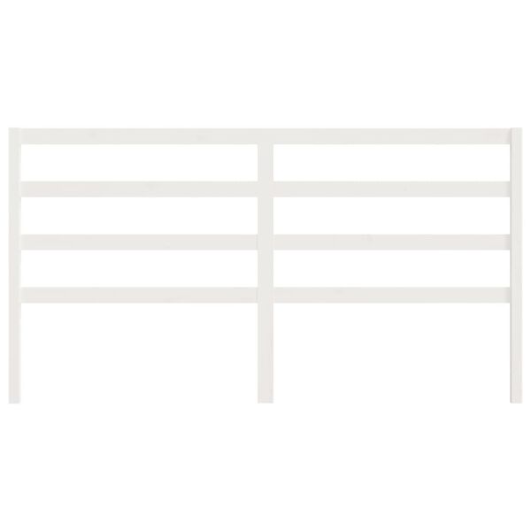 vidaXL sengegærde 186x4x100 cm massivt fyrretræ hvid