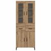 vidaXL Highboard Artisan Egetr&aelig; 69,5 x 34 x 180 cm Konstrueret tr&aelig;