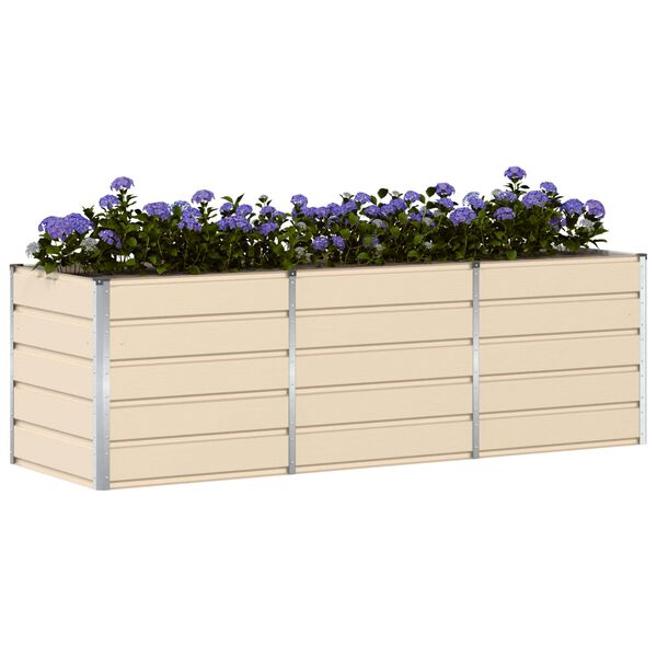 vidaXL Plantekasse Elfenben 240 x 80 x 75 cm St&aring;l