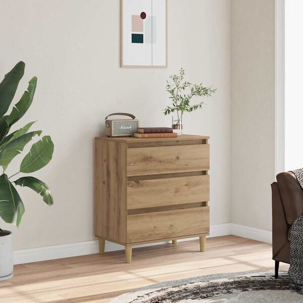 vidaXL skænk 60x35x70 cm konstrueret træ egetræsfarve