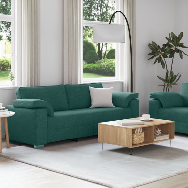 vidaXL Sofa 2 pcs M&oslash;rkegr&oslash;n 219 x 80 x 82 cm Stof