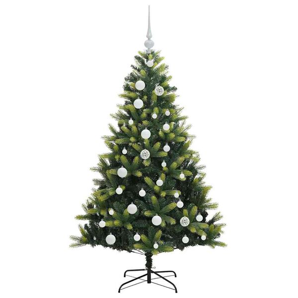 vidaXL Kunstig h&aelig;ngslet juletr&aelig; med 150 LED-lys Gr&oslash;n 120 cm PVC og PE