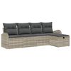 vidaXL Havesofa S&aelig;t 5 stk. Lysegr&aring; polyrattan