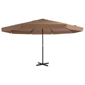 vidaXL udend&oslash;rs parasol med aluminiumsstang 500 cm gr&aring;brun