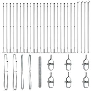 vidaXL Hegnsp&aelig;l S&oslash;lv 50 x 1,5 m (50 mm net) St&aring;l