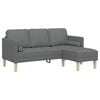 vidaXL Sofa S&aelig;t M&oslash;rkegr&aring; 173 x 131 x 67 cm Polyester