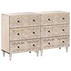 vidaXL Sideboard 2 pcs Hvid 60 x 33,5 x 75 cm Massivt mangotr&aelig;