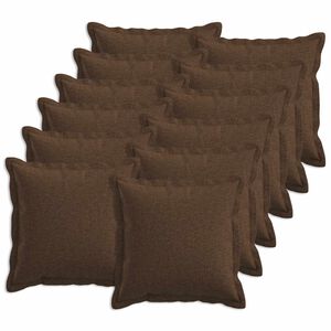 vidaXL Pudebetr&aelig;k 12 stk. HOUTEN Brun 40 x 40 cm Faux Linned