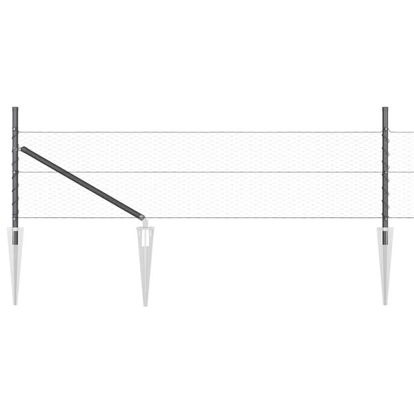 vidaXL Hegn med stolper Gr&aring; 0.8 x 100 m PVC-belagte st&aring;l