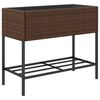vidaXL plantekasser 2 stk. med hylde 90x40x75 cm polyrattan brun