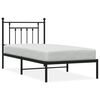 vidaXL sengeramme med sengegavl 90x190 cm metal sort