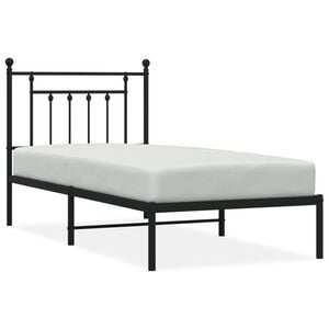 vidaXL sengeramme med sengegavl 90x190 cm metal sort