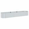 vidaXL forh&oslash;jet plantekasse 320x80x44 cm galvaniseret st&aring;l s&oslash;lvfarvet