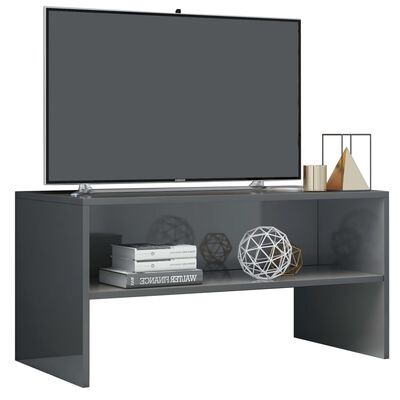 vidaXL tv-bord 80x40x40 cm konstrueret træ grå højglans