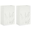 vidaXL Have Blomsterkrukke 2 stk. Hvid 50 x 30 x 75 cm Koldvalset st&aring;l