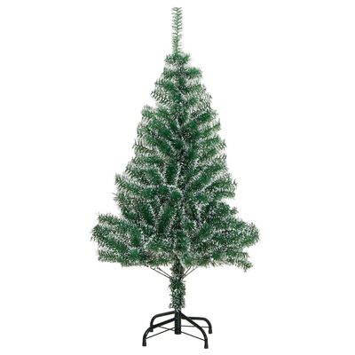 vidaXL kunstigt juletræ med sne og 150 LED'er 120 cm