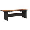 vidaXL havebord med akacietop 240x90x75 cm polyrattan sort