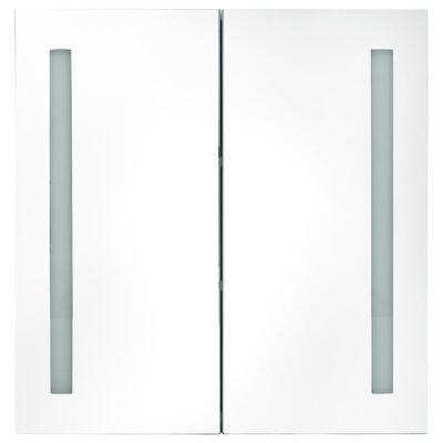 vidaXL badeværelsesskab med spejl + LED-lys 62x14x60 cm grå