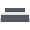 vidaXL Opbevaringsseng med madras med hovedg&aelig;rde M&oslash;rkegr&aring; 90 x 200 cm