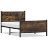 vidaXL sengeramme uden madras 107x203 cm metal r&oslash;get egetr&aelig;sfarve