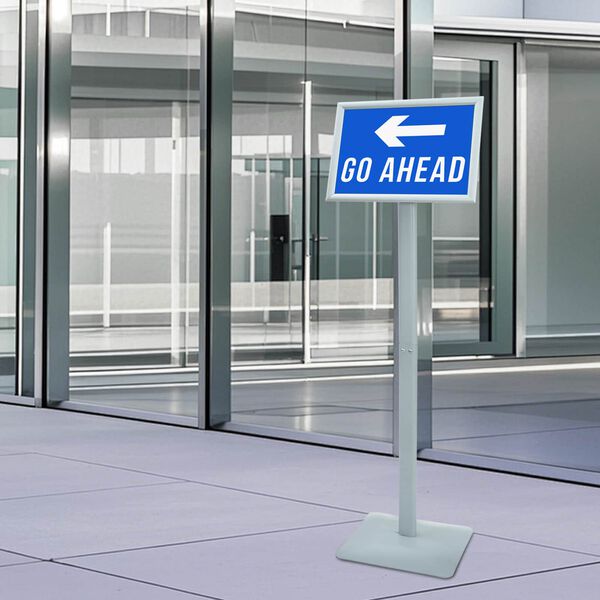 vidaXL Pedestal Plakatstand S&oslash;lv 32 x 27 x 119 cm PVC og st&oslash;bejern