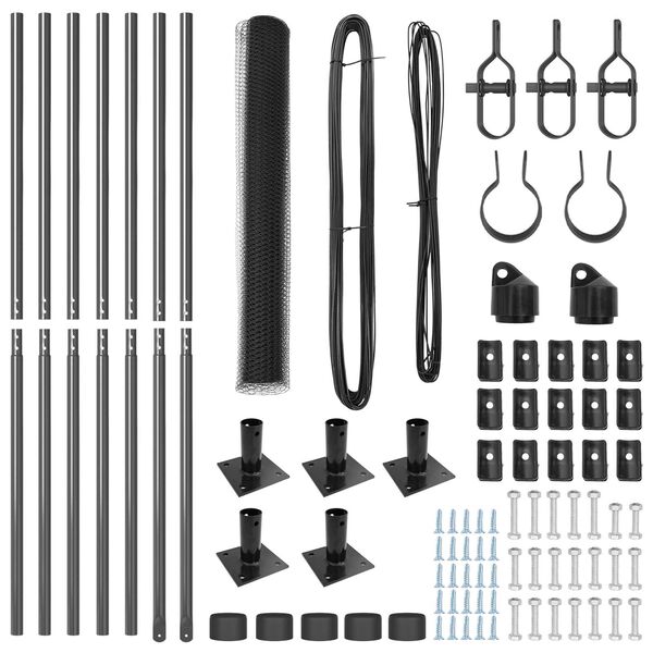 vidaXL Hegnsp&aelig;l Gr&aring; 10 x 1 m (13 mm mesh) St&aring;l og PVC