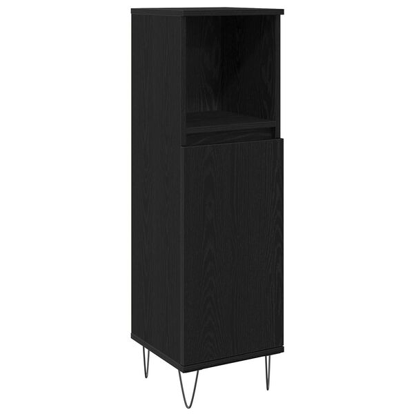 vidaXL Badev&aelig;relsesm&oslash;bel s&aelig;t med hylde 3 pcs Sort eg Konstrueret tr&aelig;