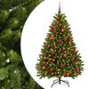 vidaXL Kunstigt juletr&aelig; lysegr&oslash;nt med julekugle 120 cm 150 LED'er