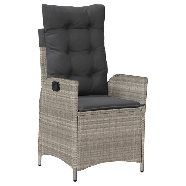 vidaXL spisebordss&aelig;t til haven 9 dele med hynder polyrattan lysegr&aring;